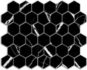 Treasure Midnight Nero 2x2 Polished Hexagon Mosaic | Glens Falls Tile & Supplies