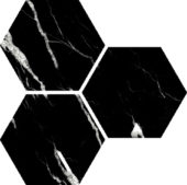 Treasure Midnight Nero 6" Carved Hexagon | Glens Falls Tile & Supplies