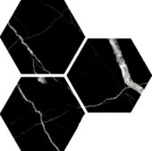 Treasure Midnight Nero 6" Carved Hexagon | Glens Falls Tile & Supplies