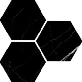 Treasure Midnight Nero 6" Carved Hexagon | Glens Falls Tile & Supplies