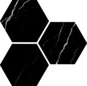Treasure Midnight Nero 6" Carved Hexagon | Glens Falls Tile & Supplies