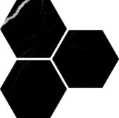 Treasure Midnight Nero 6" Carved Hexagon | Glens Falls Tile & Supplies