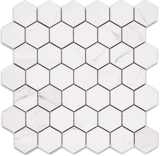 Treasure Statuario 2x2 Polished Hexagon Mosaic | Glens Falls Tile & Supplies