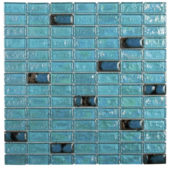 Turquoise Glass And Ceramic Brick 3/4 | Glens Falls Tile & Supplies