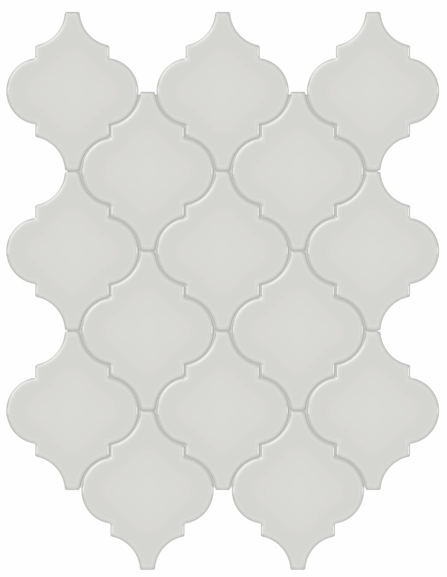 Warm Grey Glossy Arabesque Mosaic | Glens Falls Tile & Supplies