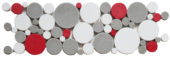 White Grey Red Penny Rounds Interlocking Border | Glens Falls Tile & Supplies