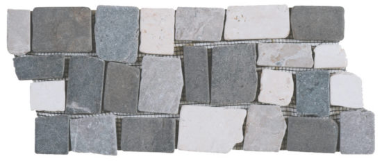 White Light & Dark Grey Cubic Marble Opus Interlocking Border | Glens Falls Tile & Supplies