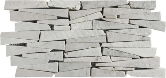 White Mix Marble Interlocking Mosaic | Glens Falls Tile & Supplies