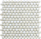 White Penny Round Pebbles Glass Mosaic | Glens Falls Tile & Supplies