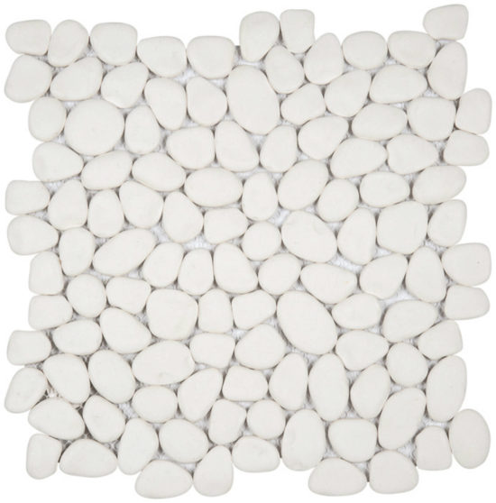 White Reconstituted Pebble Interlocking Mosaic | Glens Falls Tile & Supplies