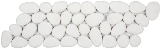 White Reconstituted Pebble Mosaic Interlocking Border | Glens Falls Tile & Supplies