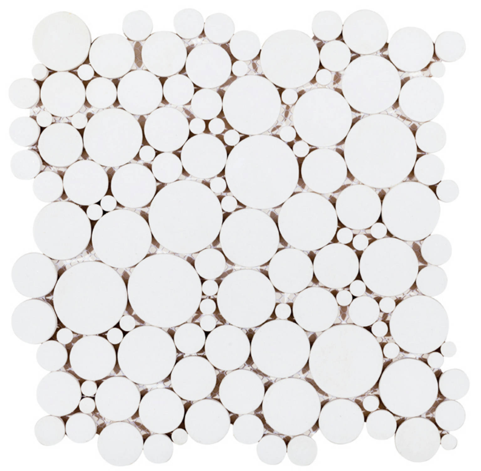White Reconstituted Round Interlocking Mosaic | Glens Falls Tile & Supplies