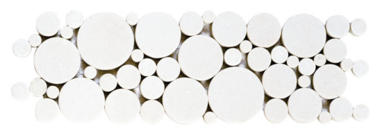 White Reconstituted Round Mosaic Interlocking Border | Glens Falls Tile & Supplies