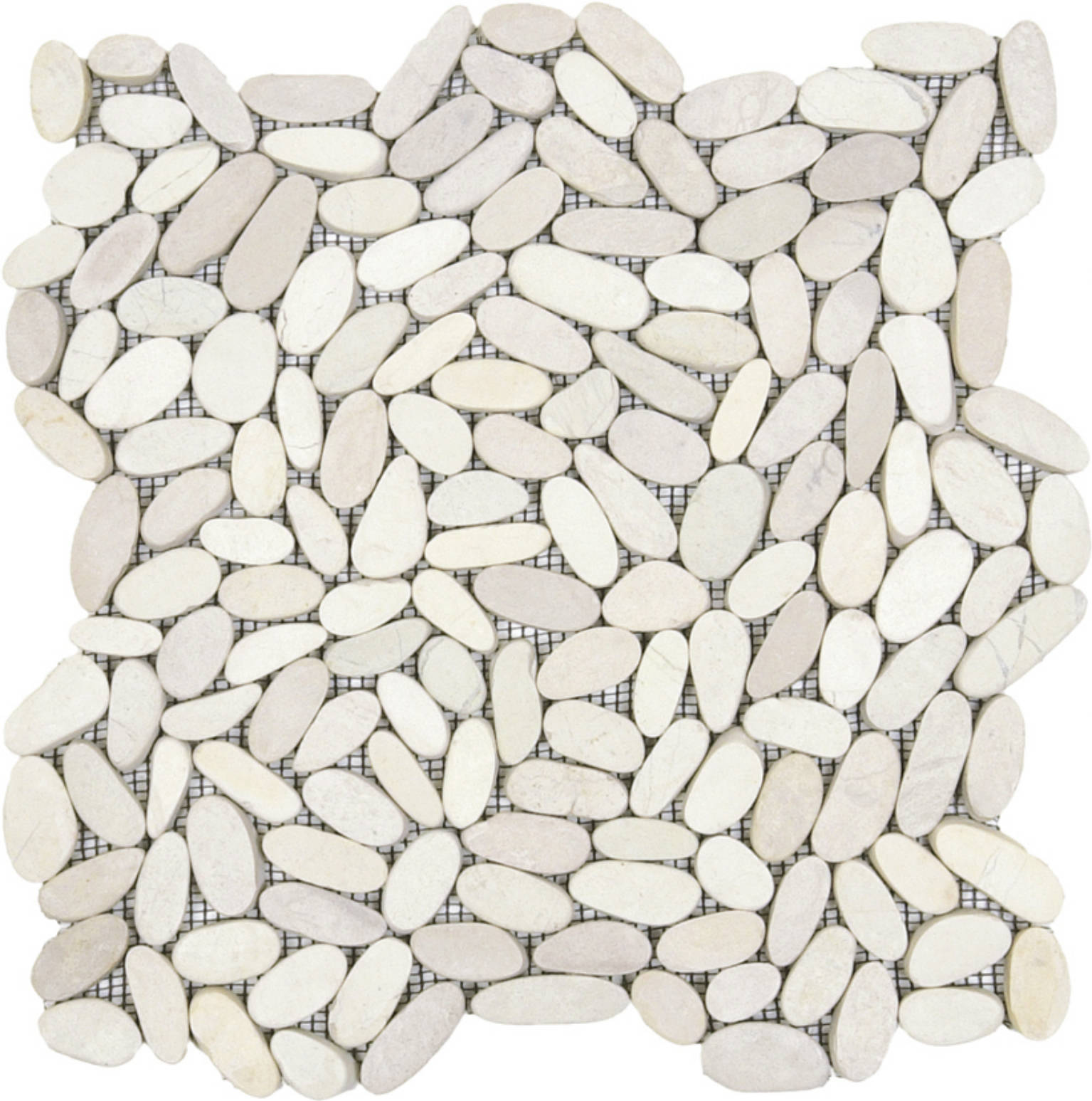 White Sliced Matte Pebble Interlocking Mosaic | Glens Falls Tile & Supplies