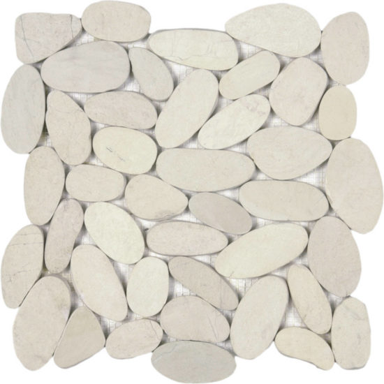 White Xl Sliced Matte Pebble Interlocking Mosaic | Glens Falls Tile & Supplies