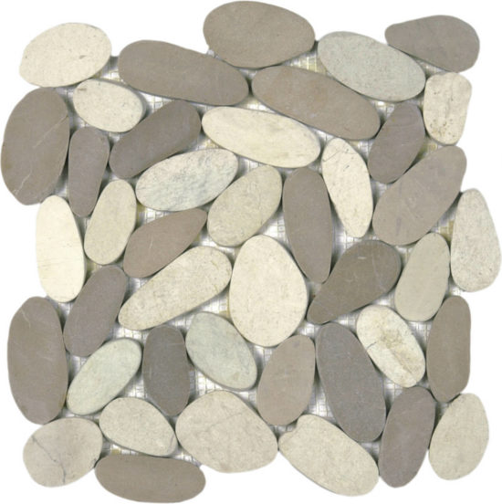 White/Beige Xl Sliced Matte Pebble Interlocking | Glens Falls Tile & Supplies