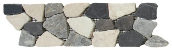 White/Grey/Black Opus Mosaic Interlocking Border | Glens Falls Tile & Supplies