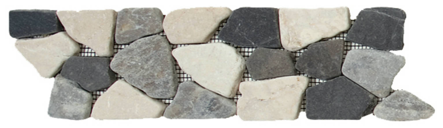 White/Grey/Black Opus Mosaic Interlocking Border | Glens Falls Tile & Supplies