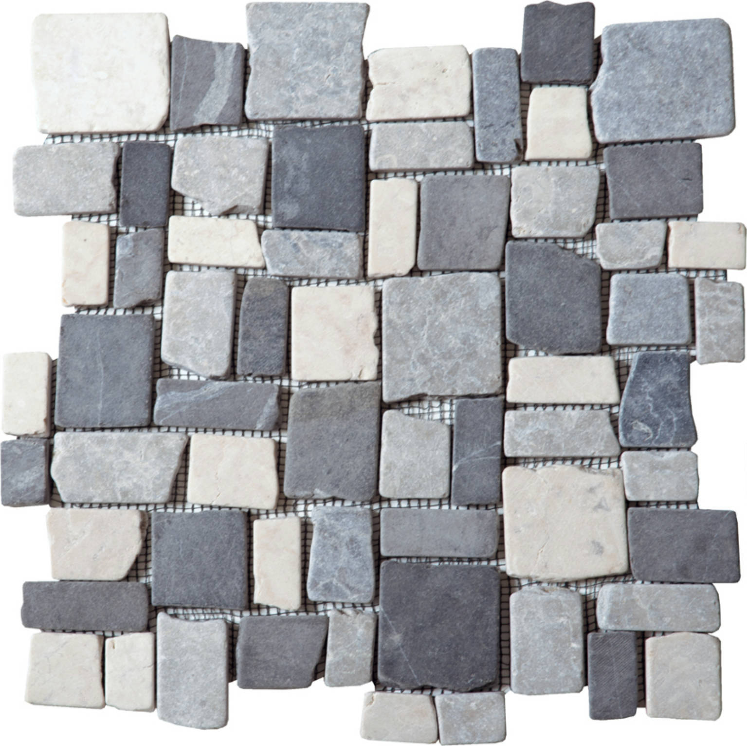 White/L.grey/D.grey Cubic Marble Opus Interlocking Mosaic | Glens Falls Tile & Supplies
