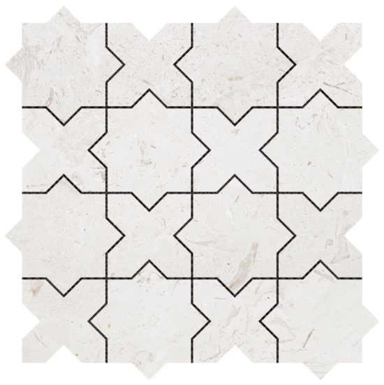 3"x3" Cross & Star Beige Marble | Glens Falls Tile & Supplies