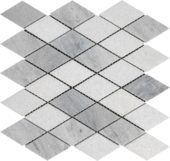Grey White Multicolor Marble Diamond Honed 11.4"x11.3" | Glens Falls Tile & Supplies