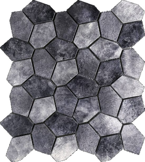 Hexagon Aluminum Mix Grey 11.4"x12.2" | Glens Falls Tile & Supplies
