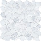 Mini Opus Matte White Grey Marble Stone Interlocking | Glens Falls Tile & Supplies