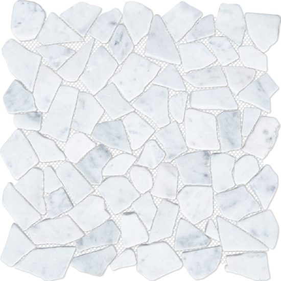 Mini Opus Matte White Grey Marble Stone Interlocking | Glens Falls Tile & Supplies