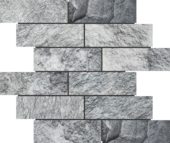 Slate Stone Grey Glazed Ceramic 2"x6" Brick Mosaic | Glens Falls Tile & Supplies