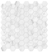 Bianco Venatino 1.25 Polished Hexagon Mosaic | Glens Falls Tile & Supplies