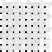 Bianco Venatino Basketweave Polished Mosaic | Glens Falls Tile & Supplies