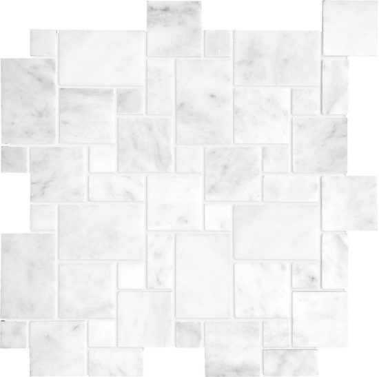 Bianco Venatino Mini Versailles Polished Mosaic | Glens Falls Tile & Supplies