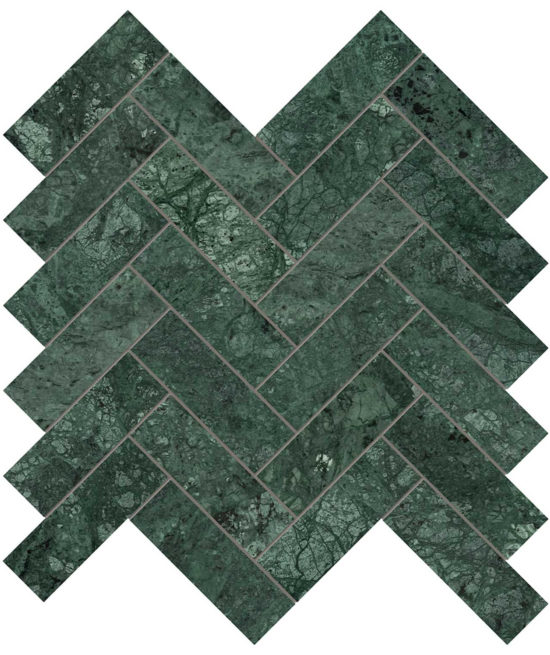 Diosa Verde 1.25×4 Herringbone Mosaic