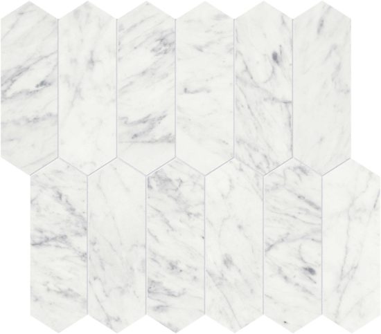 Eterna Bianco 2x6 Polished Picket Mosaic | Glens Falls Tile & Supplies