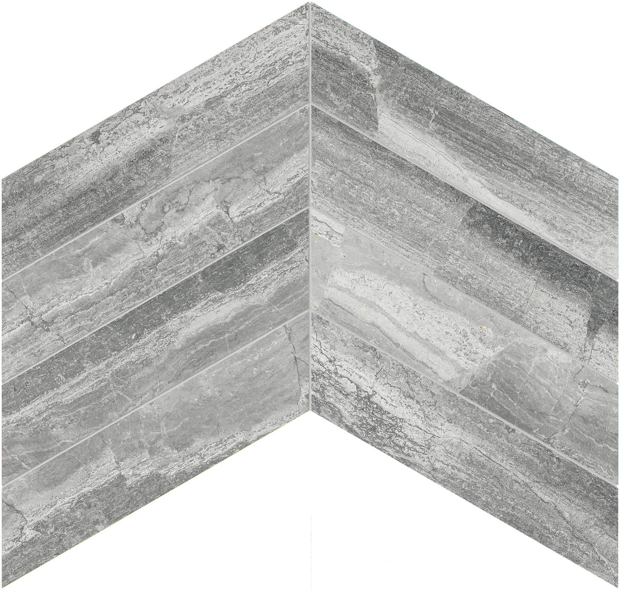 Volcana Notte 2x8.5 Chevron Mosaic | Glens Falls Tile & Supplies