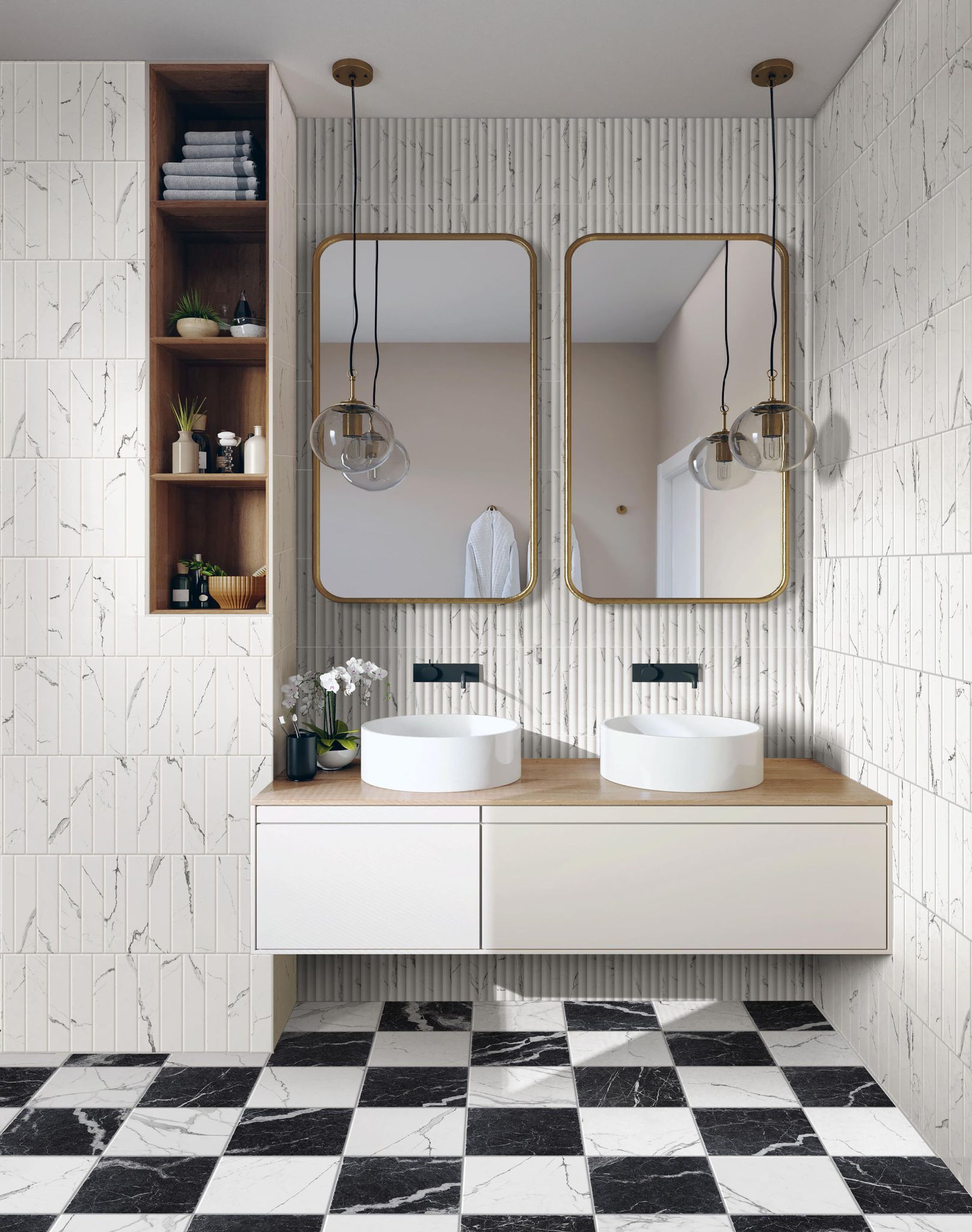 Obsession Statuario % Nero | Glens Falls Tile & Supplies