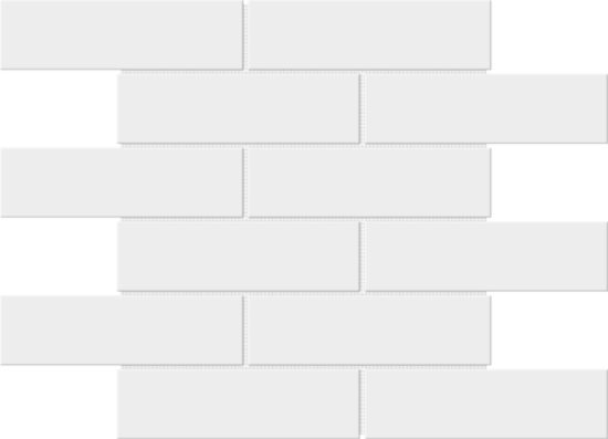 White Brick Pattern Glossy Glazed Ceramic 2"x6" | Glens Falls Tile & Supplies